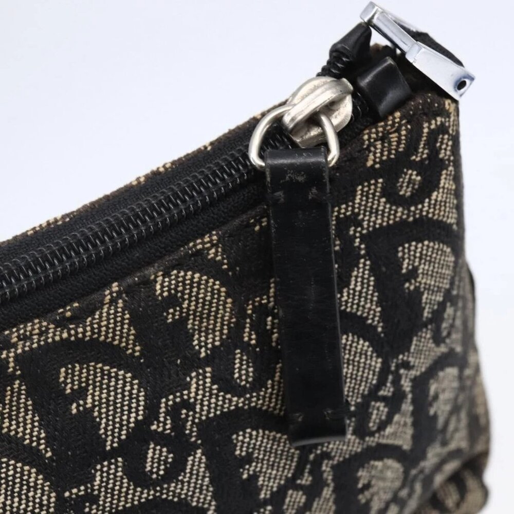Christian Dior Trotter Canvas Pouch Brown Silver Auth bs29749 - Picture 9 of 16